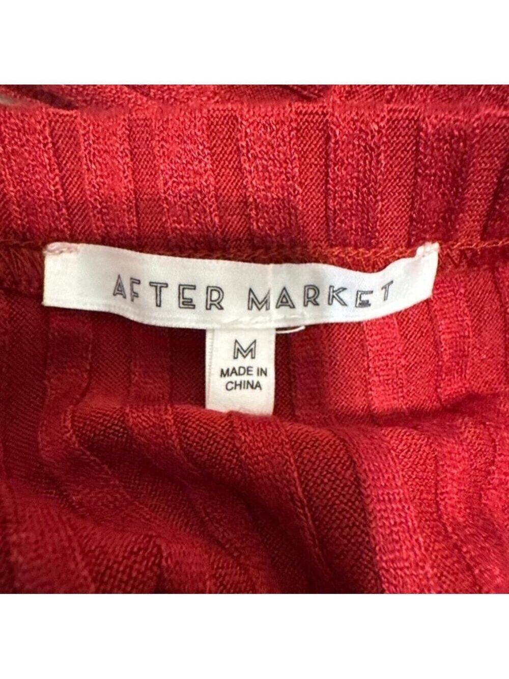 NWOT After Market Burgundy Ribbed Pencil Skirt - Picture 3 of 3